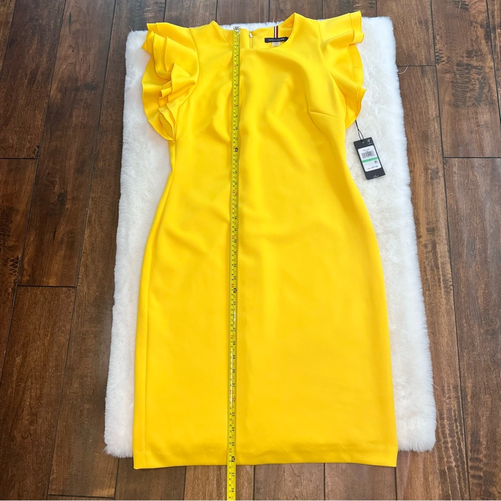 Tommy Hilfiger Scuba Crew Neck Flutter Ruffle Cap Sleeve Dress
Yellow Size 8 NWT - Picture 16 of 16